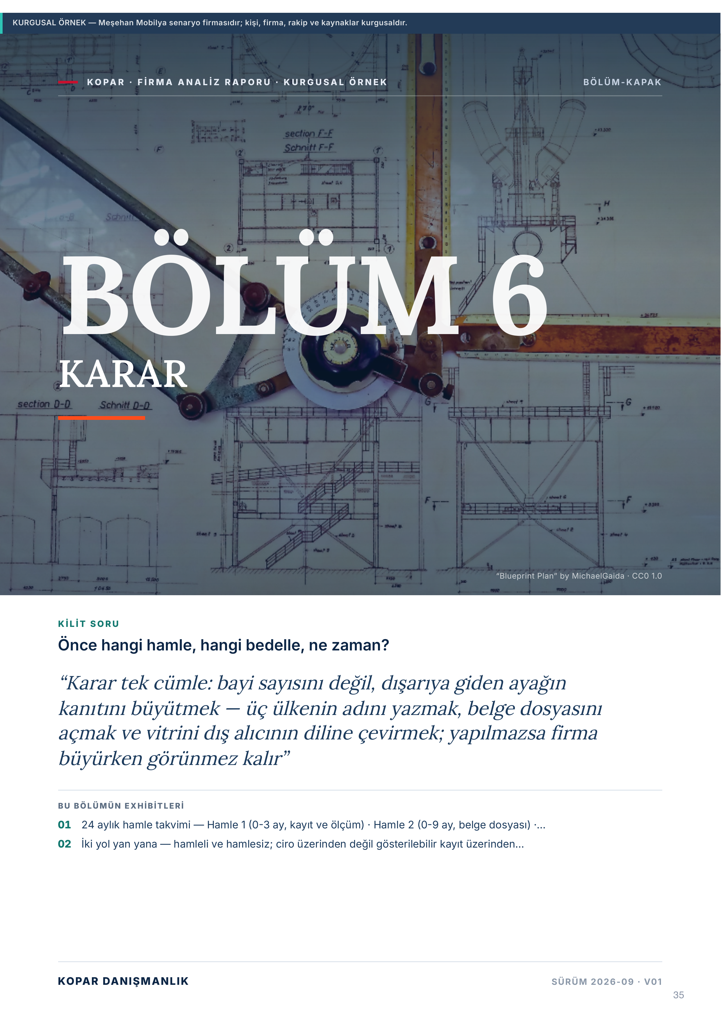 Firma analiz raporu, Bölüm 6: Karar.